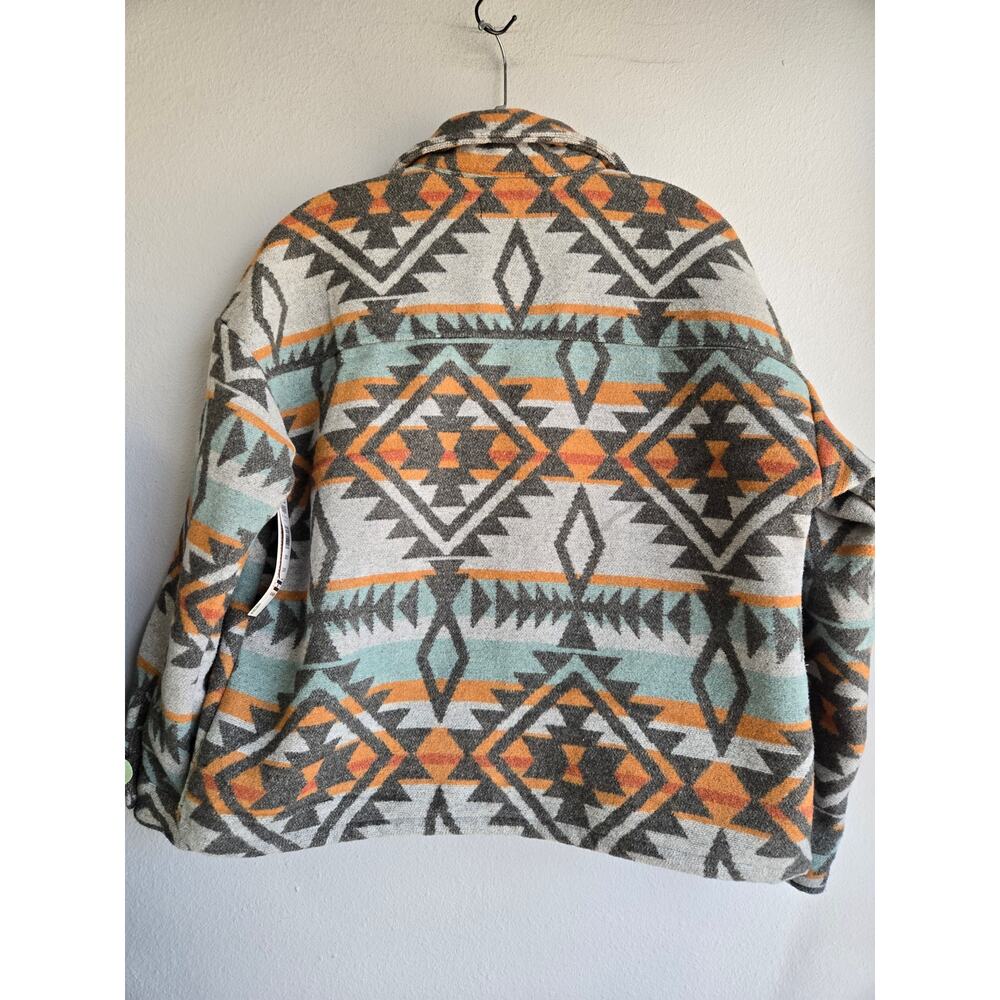Rewash NWT Aztec Southwestern Toggle Button Wool Blend Shirt Jacket Shacket S - Picture 6 of 9